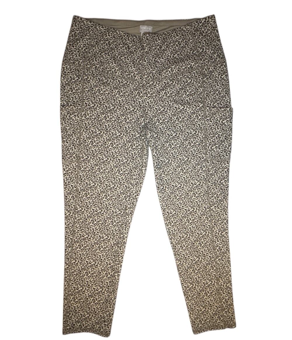 Zenergy by Chicos Leggings Oh So Slimming Animal Print Pull On Size 2/LG